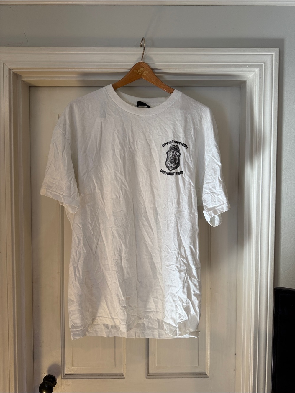 White Graphic Crew Neck T-Shirt - Support Your Local Design